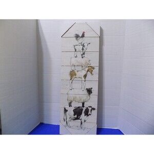 NEW Farm Animals Country Wall Art Print Rustic Home Farmhouse Wood